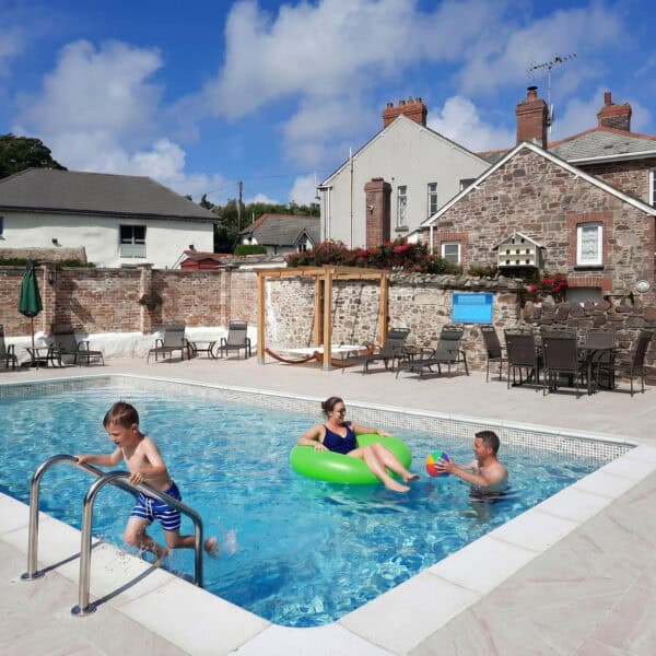 Broomhill Manor luxury Holiday Cottages for Rent Bude North Cornwall pool area