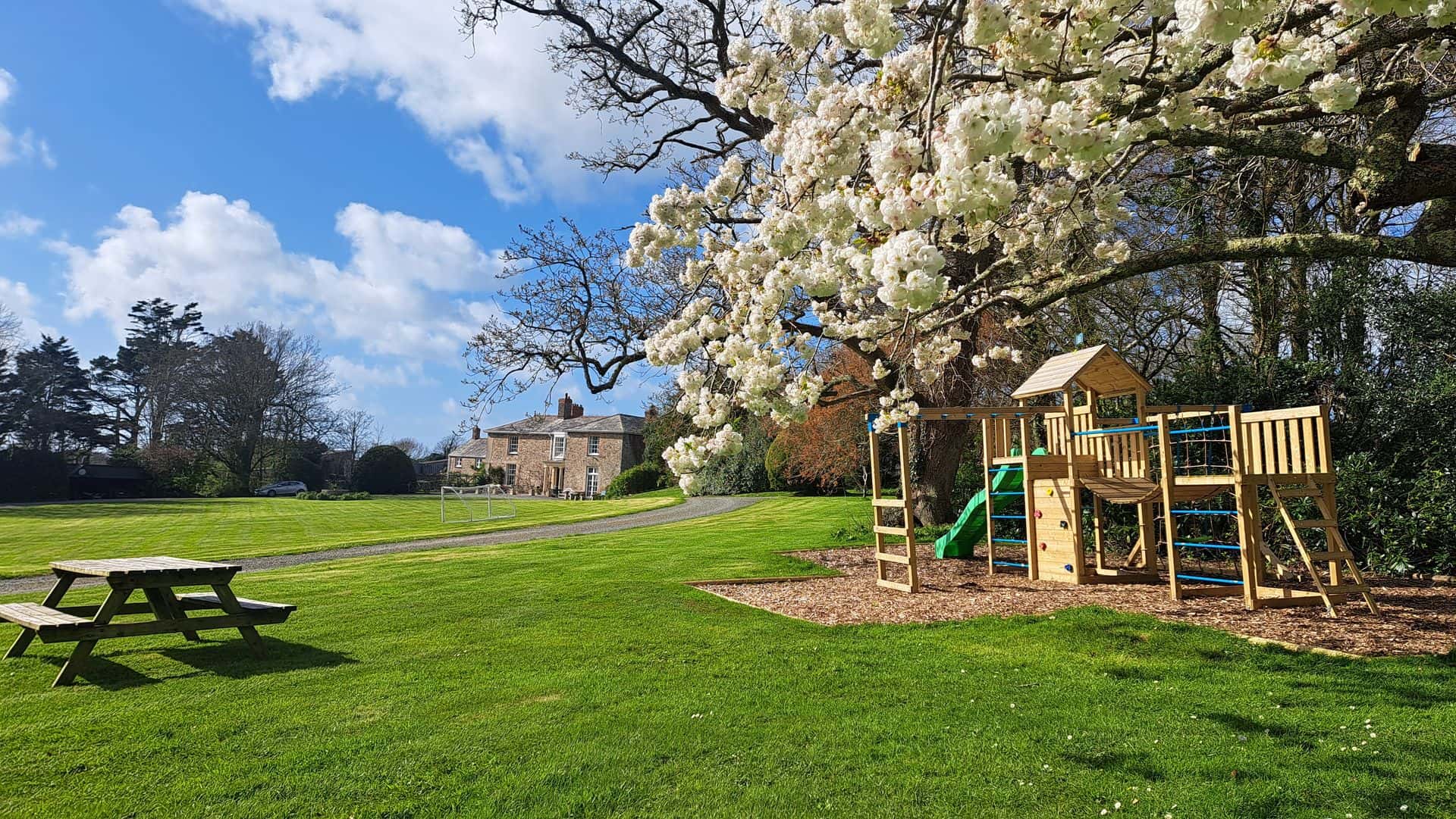 Outside Play Equipment at Broomhill Manor luxury Holiday Cottages for Rent